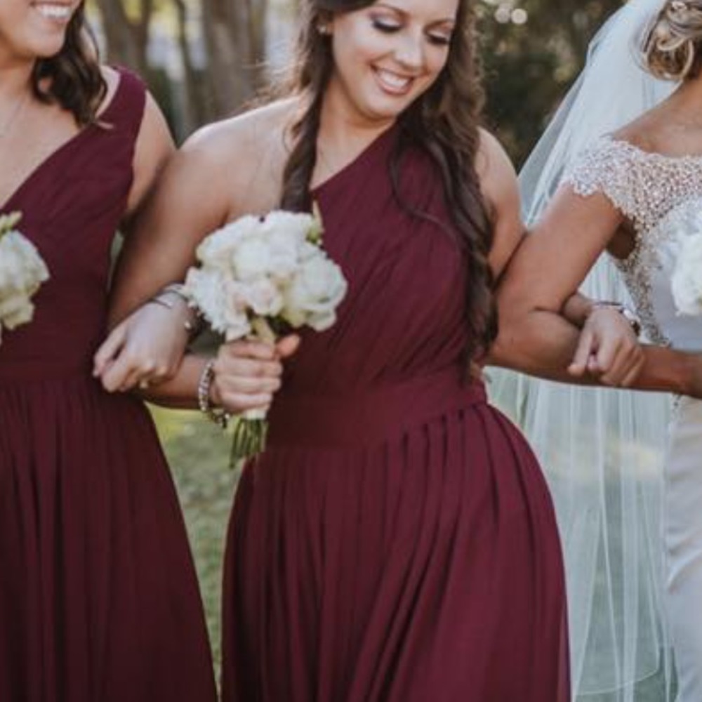 Maroon bridesmaid dress